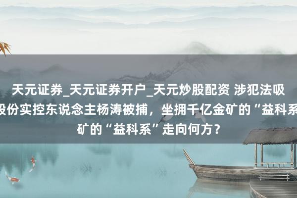 天元证券_天元证券开户_天元炒股配资 涉犯法吸存罪！登云股份实控东说念主杨涛被捕，坐拥千亿金矿的“益科系”走向何方？